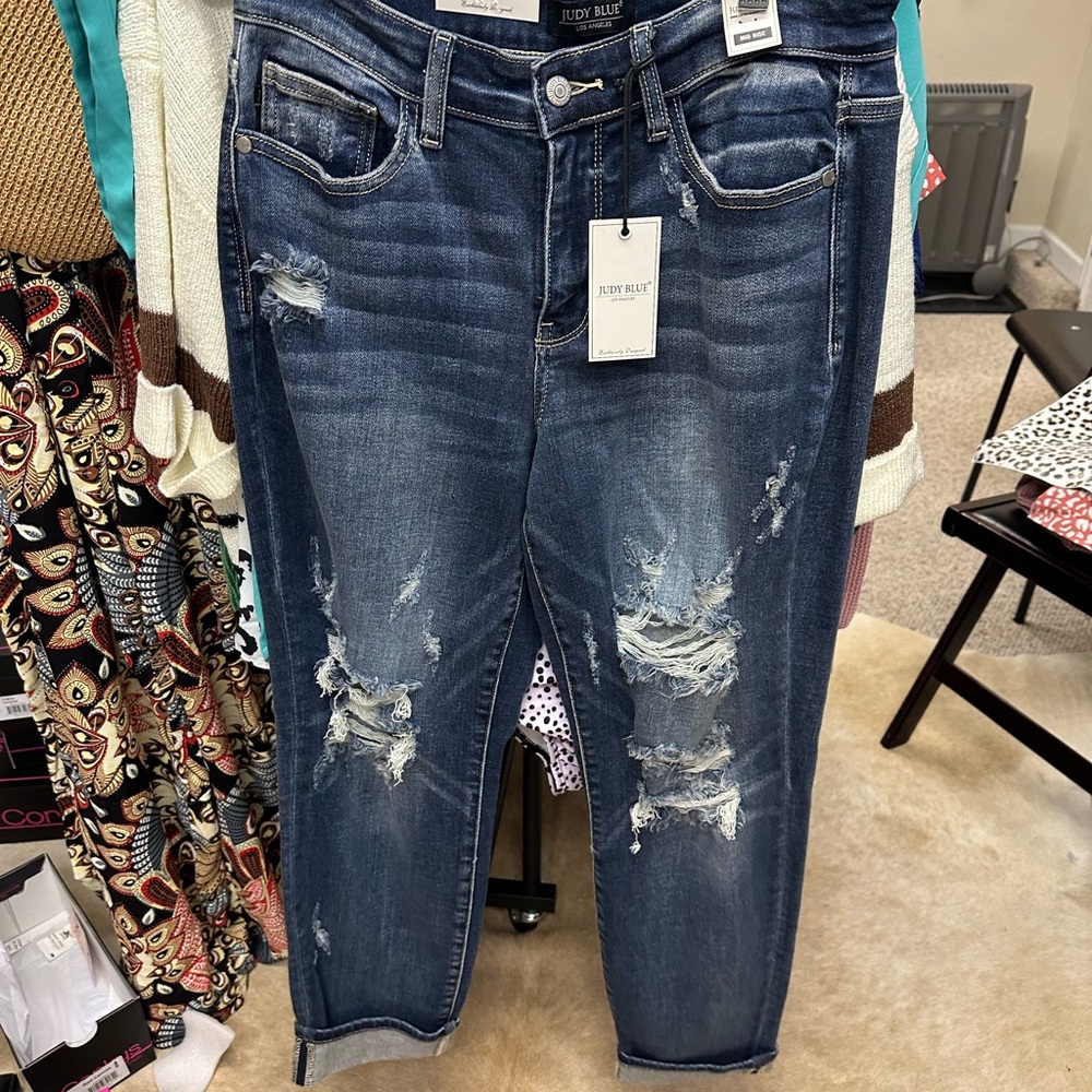 Judy Blue Women's Distressed Blue Jeans